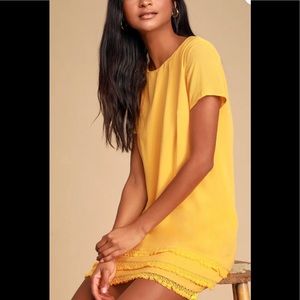 Lulu’s Buenos Aires Golden Yellow Shift Dress